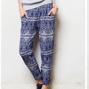 Anthro Saturday Sunday Blue Crop‎ Lounge Pants Sz. S